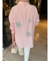 Arkası Yıldızlı Gömlek Pembe