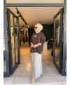 Beli Lastikli Saten Etek Vizon
