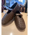 Hasır Örgü Model Babet Kahverengi