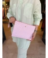 BYMN Kuşlu Clutch Pembe