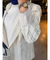 Çizgili Keten Blazer Ceket