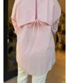 Etek Ucu İşlemeli Pembe