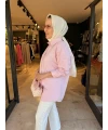 Etek Ucu İşlemeli Pembe