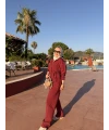 Fermuarlı Modal Takım Bordo