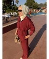 Fermuarlı Modal Takım Bordo