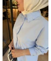 Etek Ucu İşlemeli Mavi