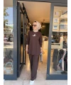 Kuşlu Bymn Takım Kahverengi