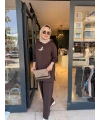 Kuşlu Bymn Takım Kahverengi