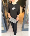 Kuşlu Bymn Takım Siyah