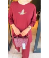 Kuşlu Bymn Takım Bordo