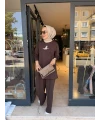 Kuşlu Bymn Takım Kahverengi