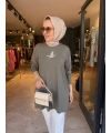Kuşlu Tunik 80 cm Yeşil