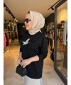 Kuşlu Tunik 60 cm Siyah