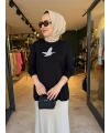 Kuşlu Tunik 60 cm Siyah