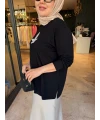 Kuşlu Tunik 60 cm Siyah