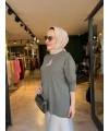 Kuşlu Tunik 60 cm Haki