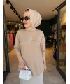 Kuşlu Tunik 60 cm Vizon