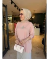 Kuşlu Tunik 60 cm Pudra