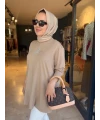 Kuşlu Tunik 80 cm Vizon