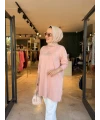 Kuşlu Tunik 80 cm Pudra