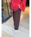 Lastikli Bol Paça Krep Pantalon