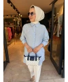 Melek Kanadı İşlemeli Mavi
