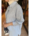 Melek Kanadı İşlemeli Mavi