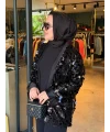 PAYETLİ İTHAL SİYAH CEKET