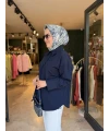 Rüzgarlık Detaylı Poplin Gömlek Mavi