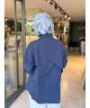 Rüzgarlık Detaylı Poplin Gömlek Mavi