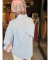 Rüzgarlık Detaylı Poplin Gömlek Mavi