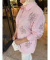 Serpme İşlemeli Pembe