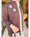 TAŞ BROŞ DETAYLI İKİ İPLİK MODAL KAP