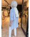 Arkası Sıra Taşlı Mavi Gömlek