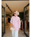 Rüzgarlık Detaylı Poplin Gömlek Pembe