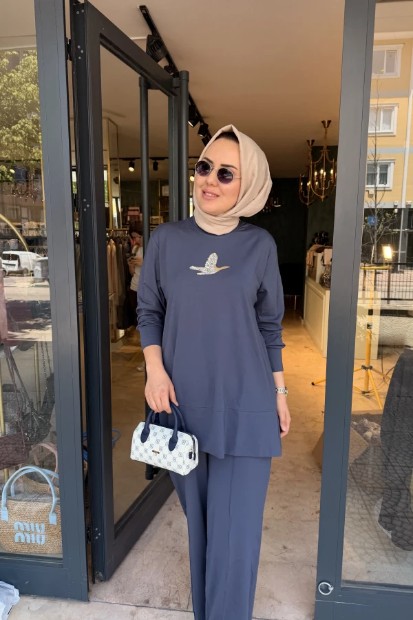 Kuşlu Bymn Takım İndigo