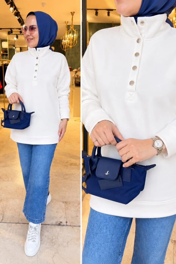 ÇITÇIT DETAYLI ŞARDONLU SWEAT