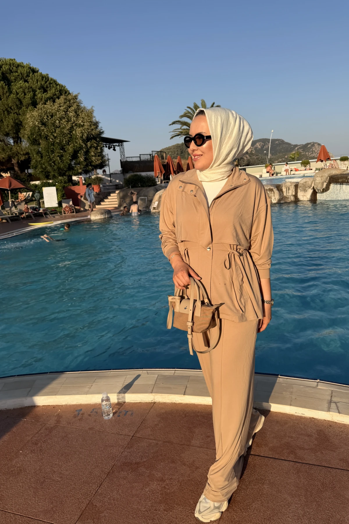 Fermuarlı Modal Takım Vizon