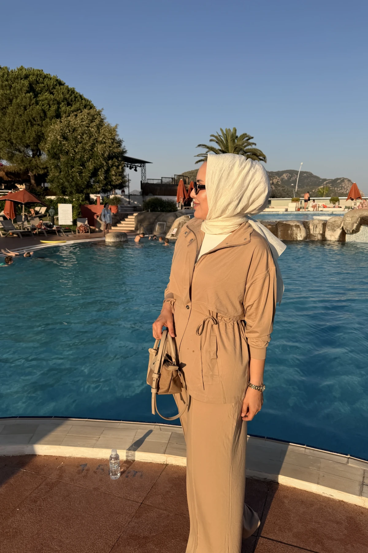 Fermuarlı Modal Takım Vizon