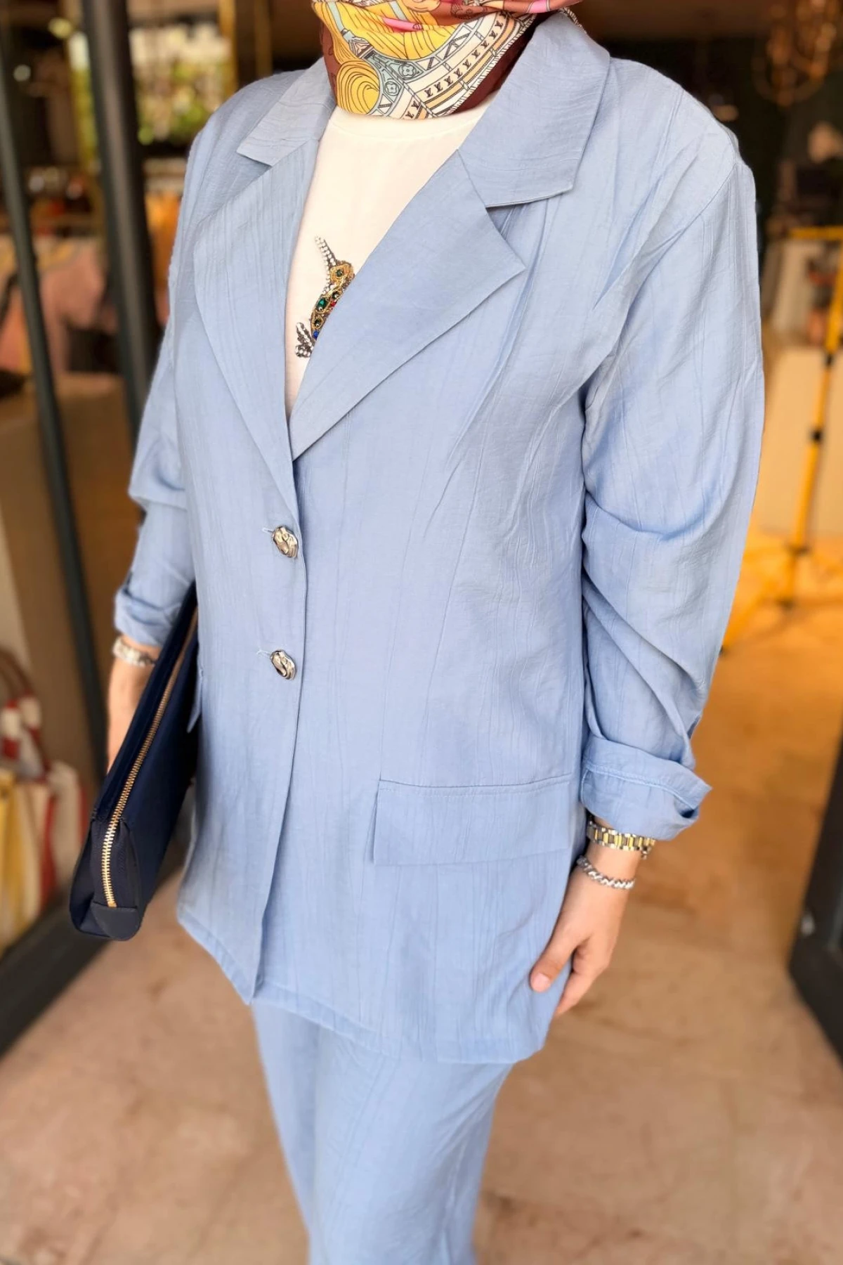 ÇİLEK KUMAŞ BLAZER TAKIM