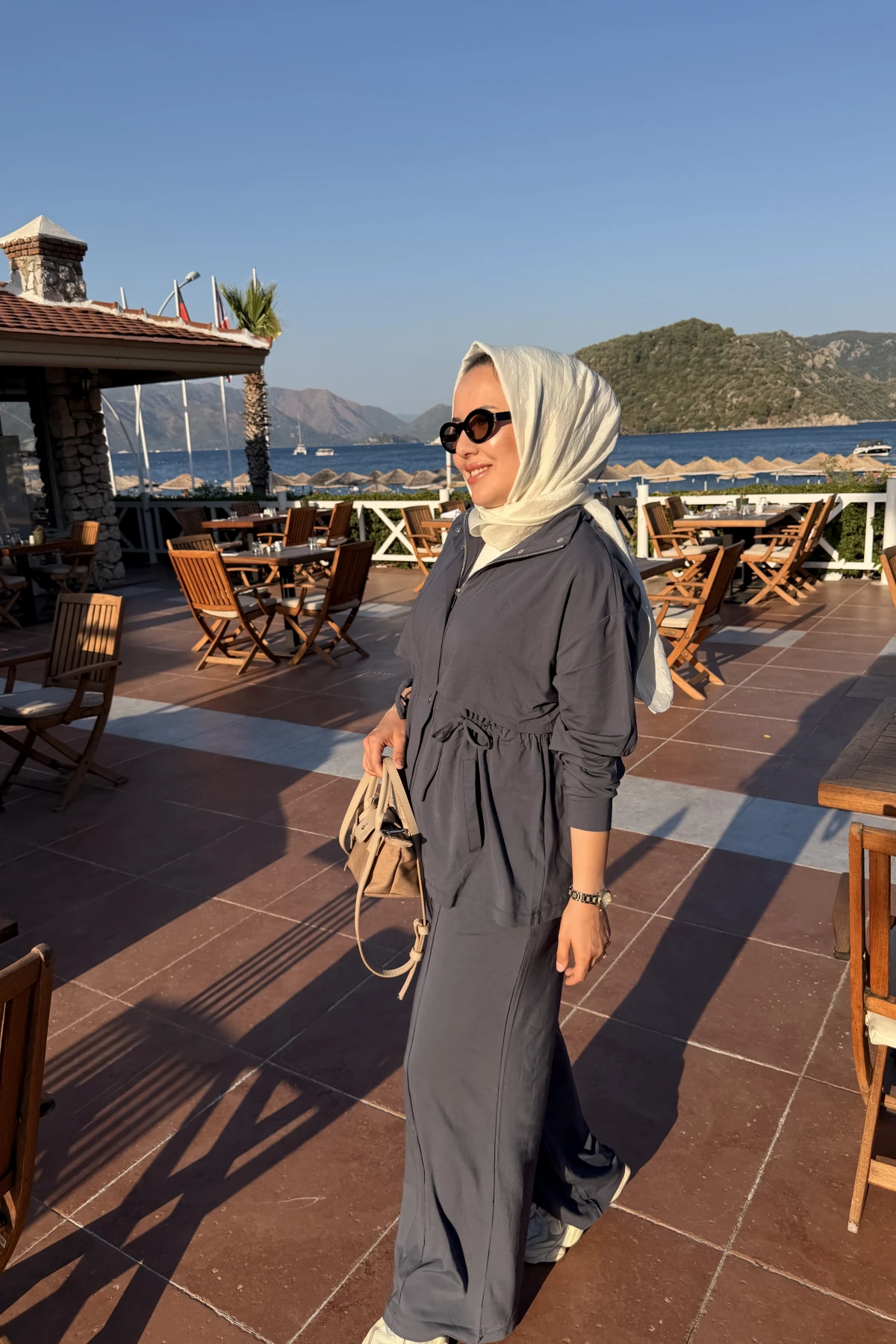 Fermuarlı Modal Takım Antrasit