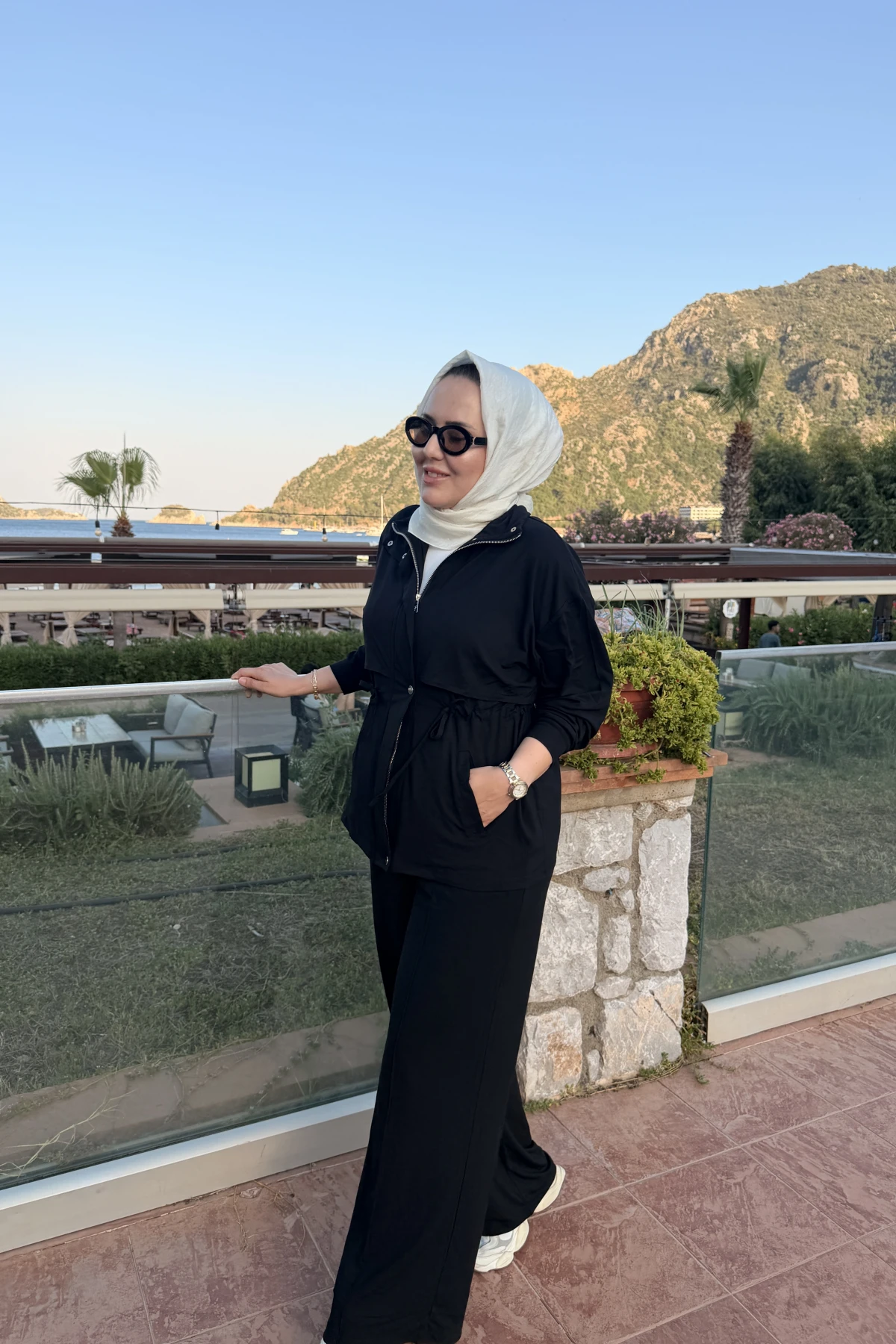 Fermuarlı Modal Takım Siyah