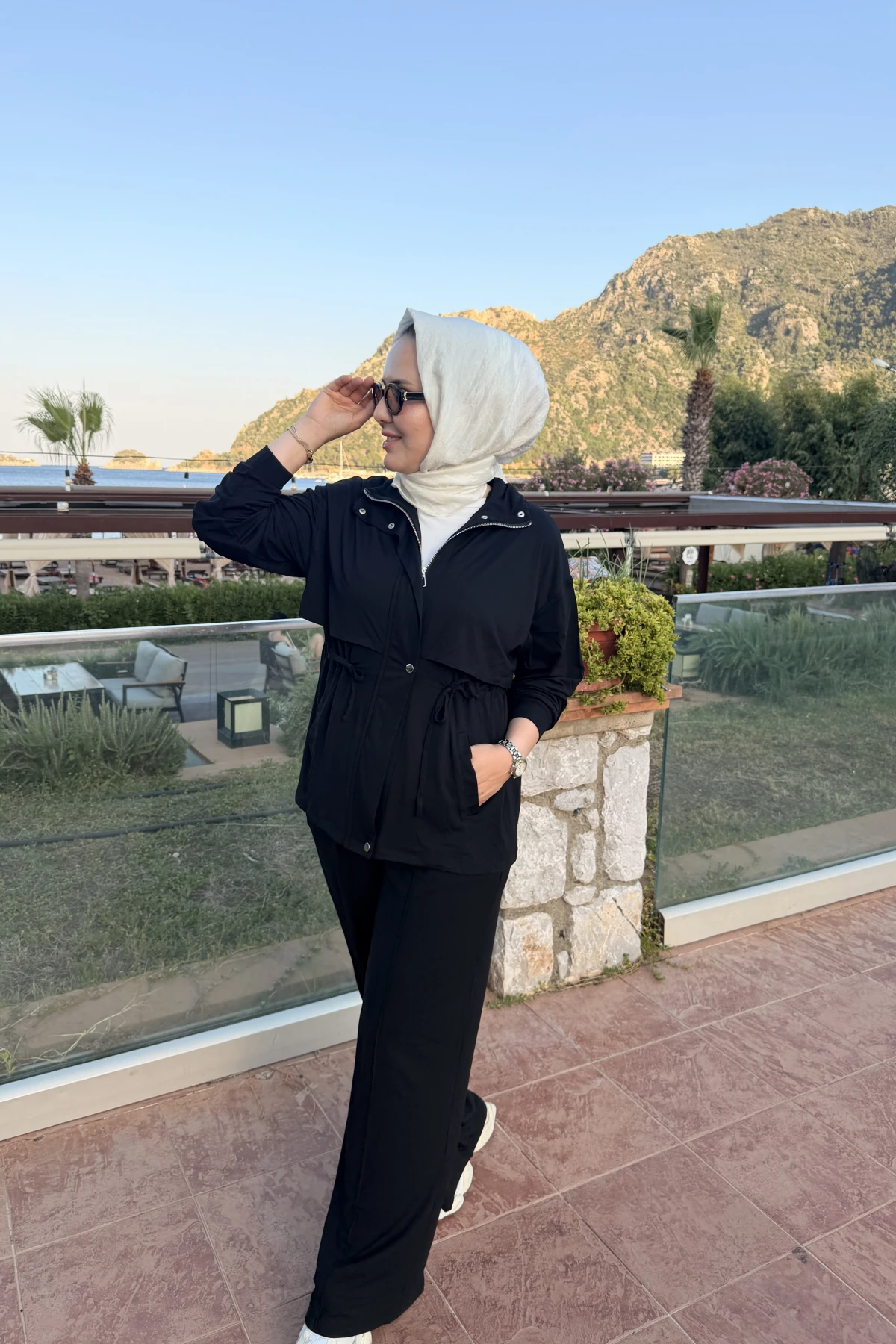 Fermuarlı Modal Takım Siyah