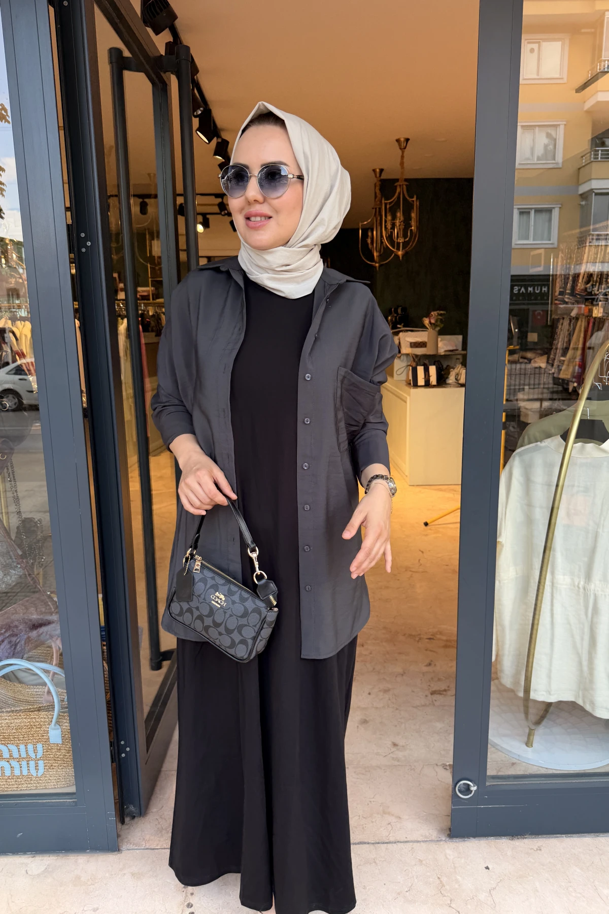 Kolsuz Modal Elbise Siyah