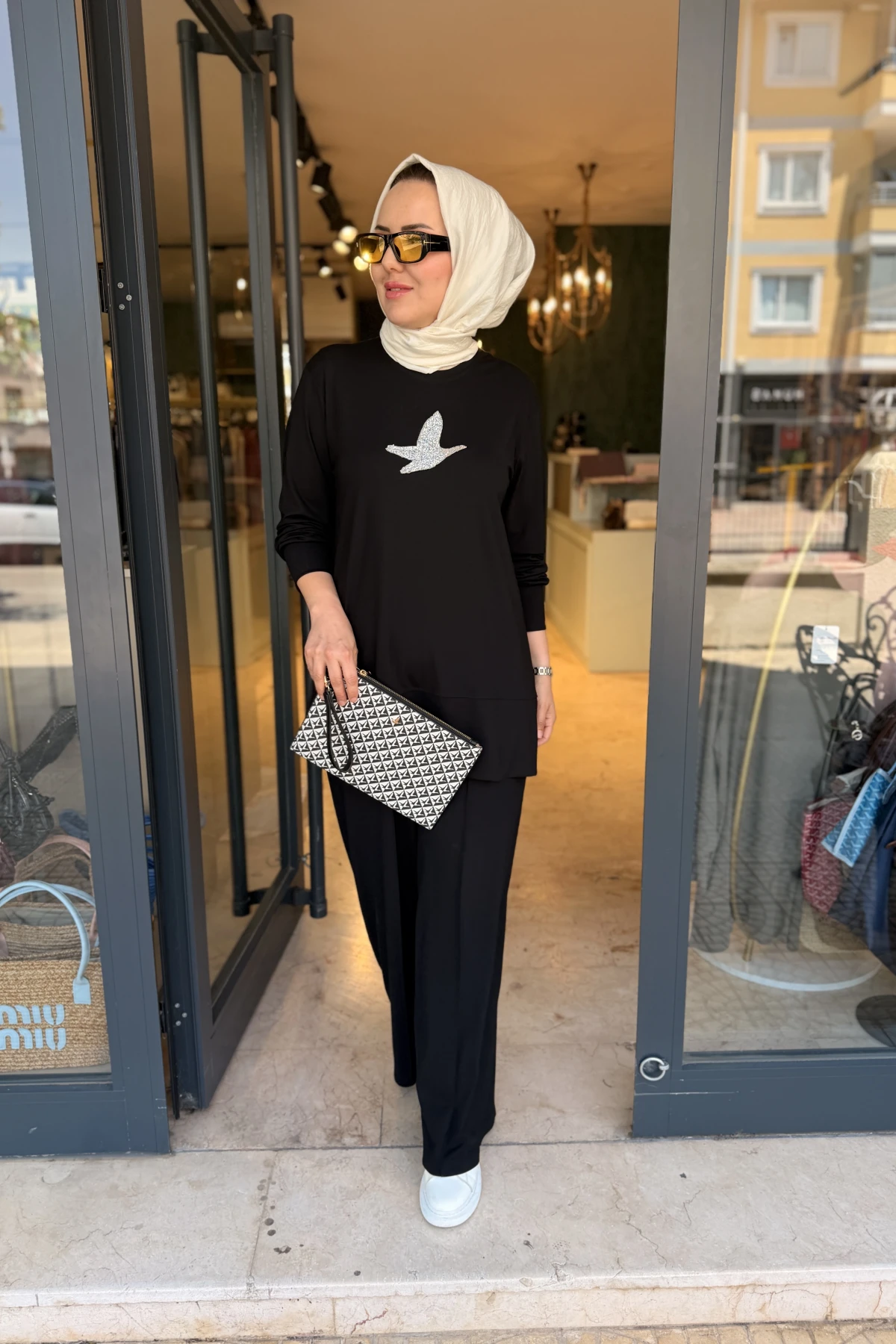 Kuşlu Bymn Takım Siyah
