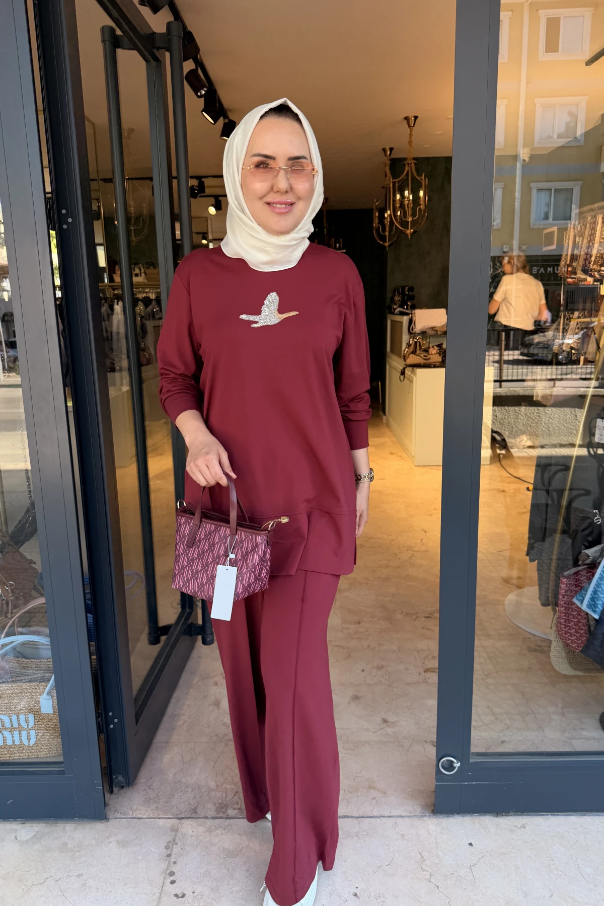 Kuşlu Bymn Takım Bordo