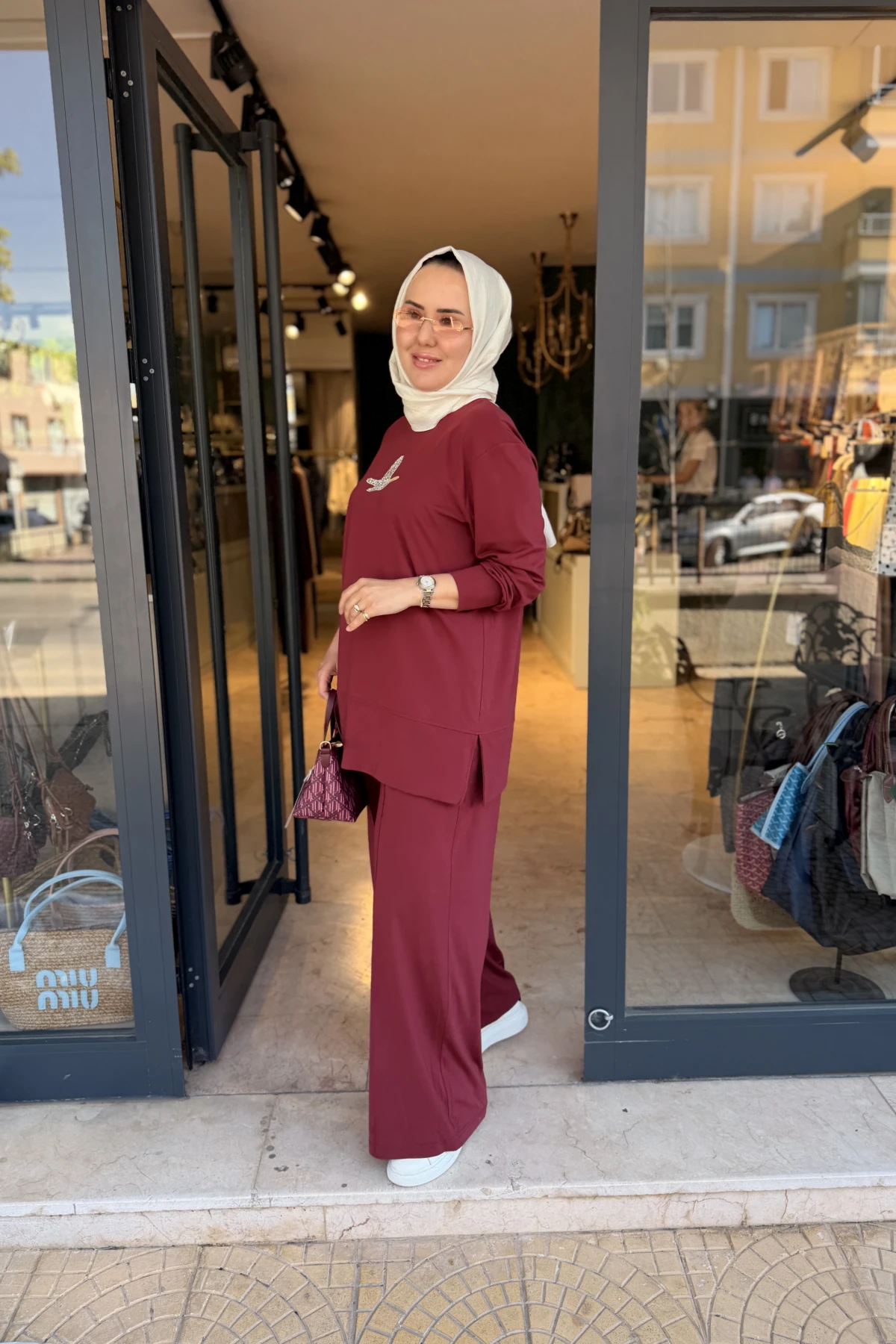 Kuşlu Bymn Takım Bordo