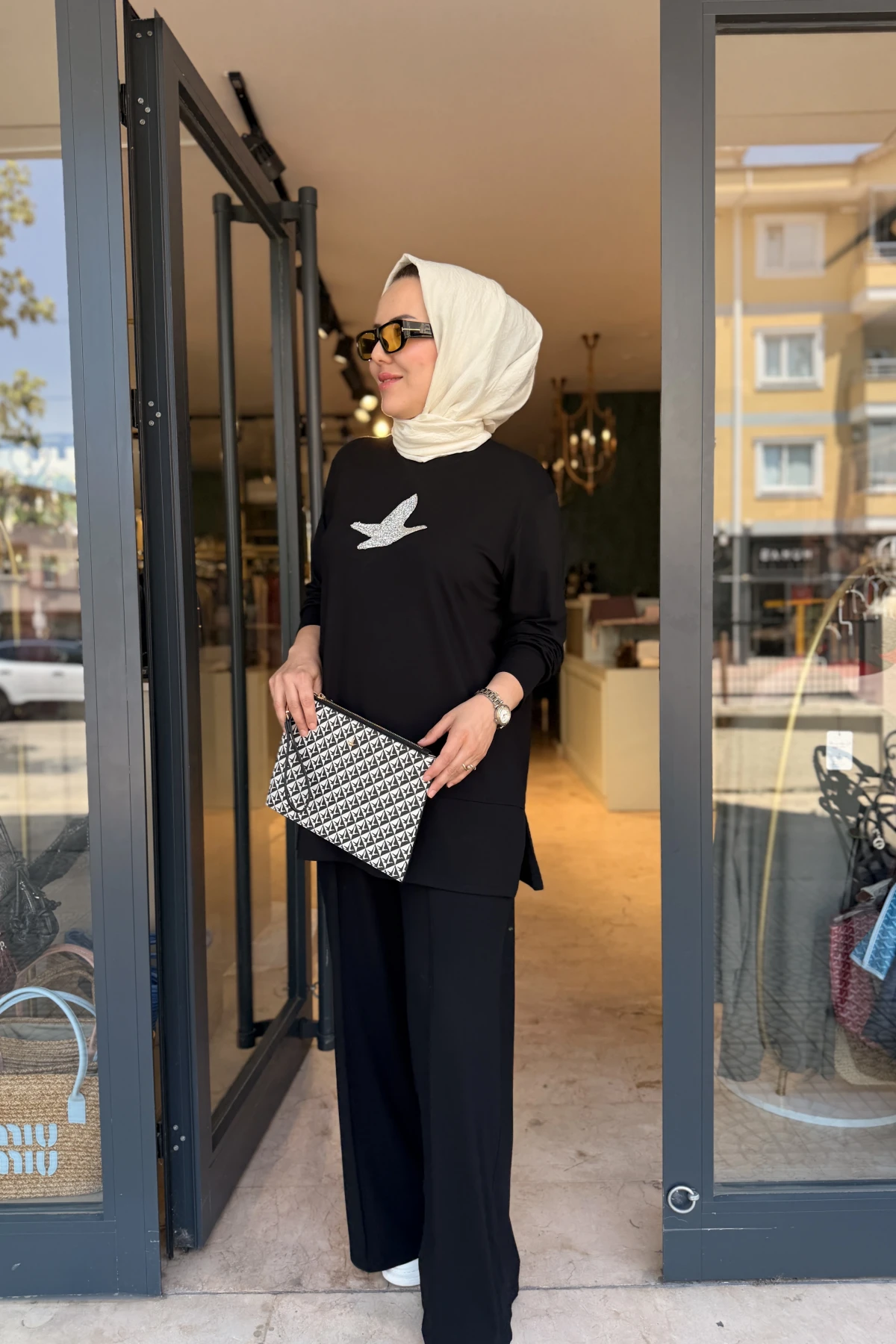 Kuşlu Bymn Takım Siyah