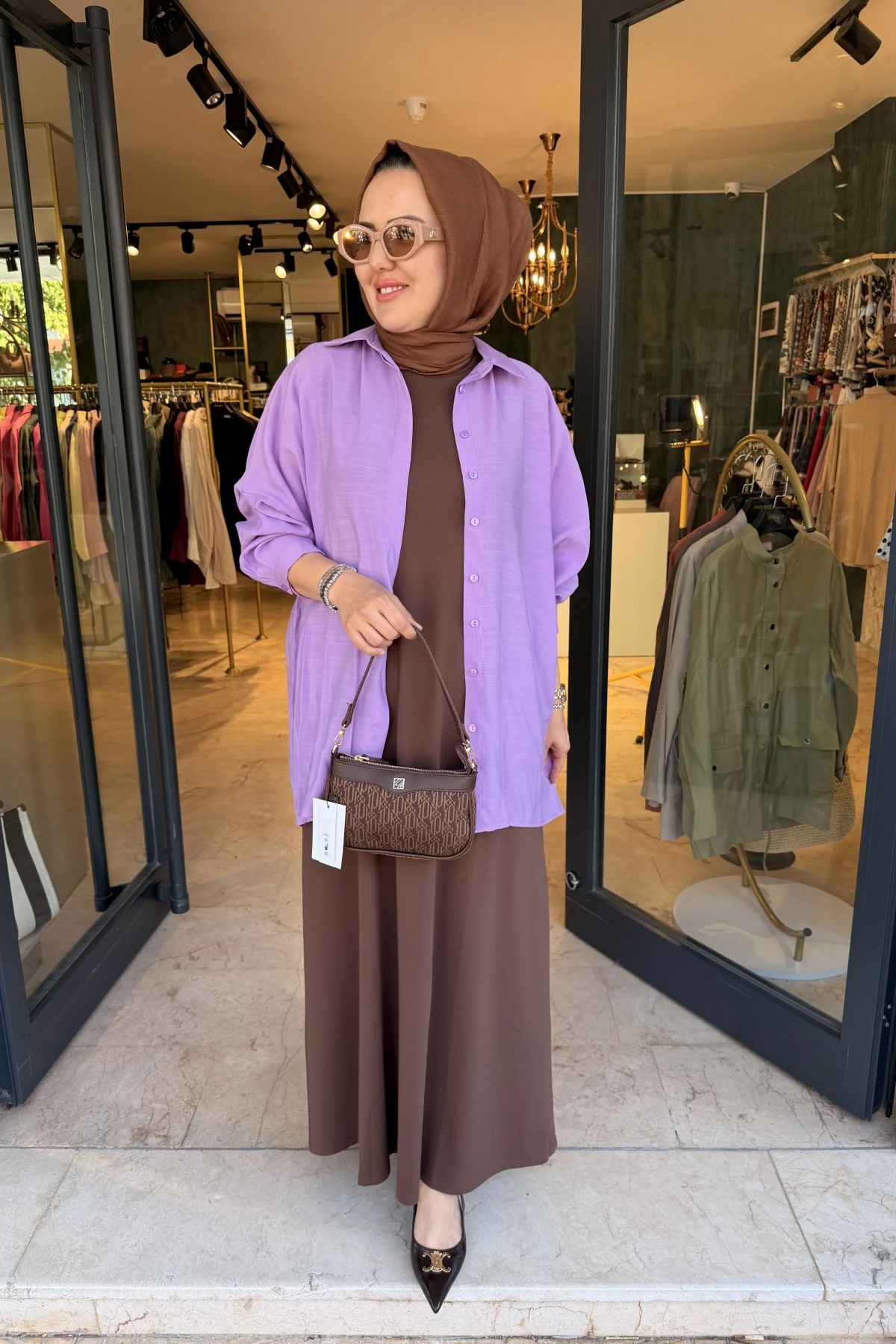 Oversize Gömlek Lila