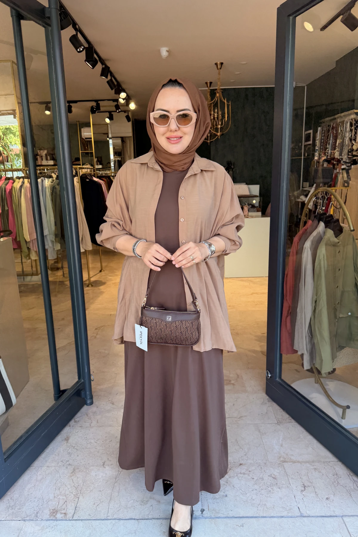 Oversize Gömlek Kahverengi